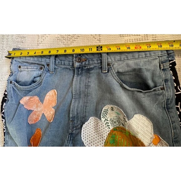 The Scrappy Camper Womens Jeans Sz XL FairyGrunge Boho Festival Upcycled Floral - Picture 13 of 16